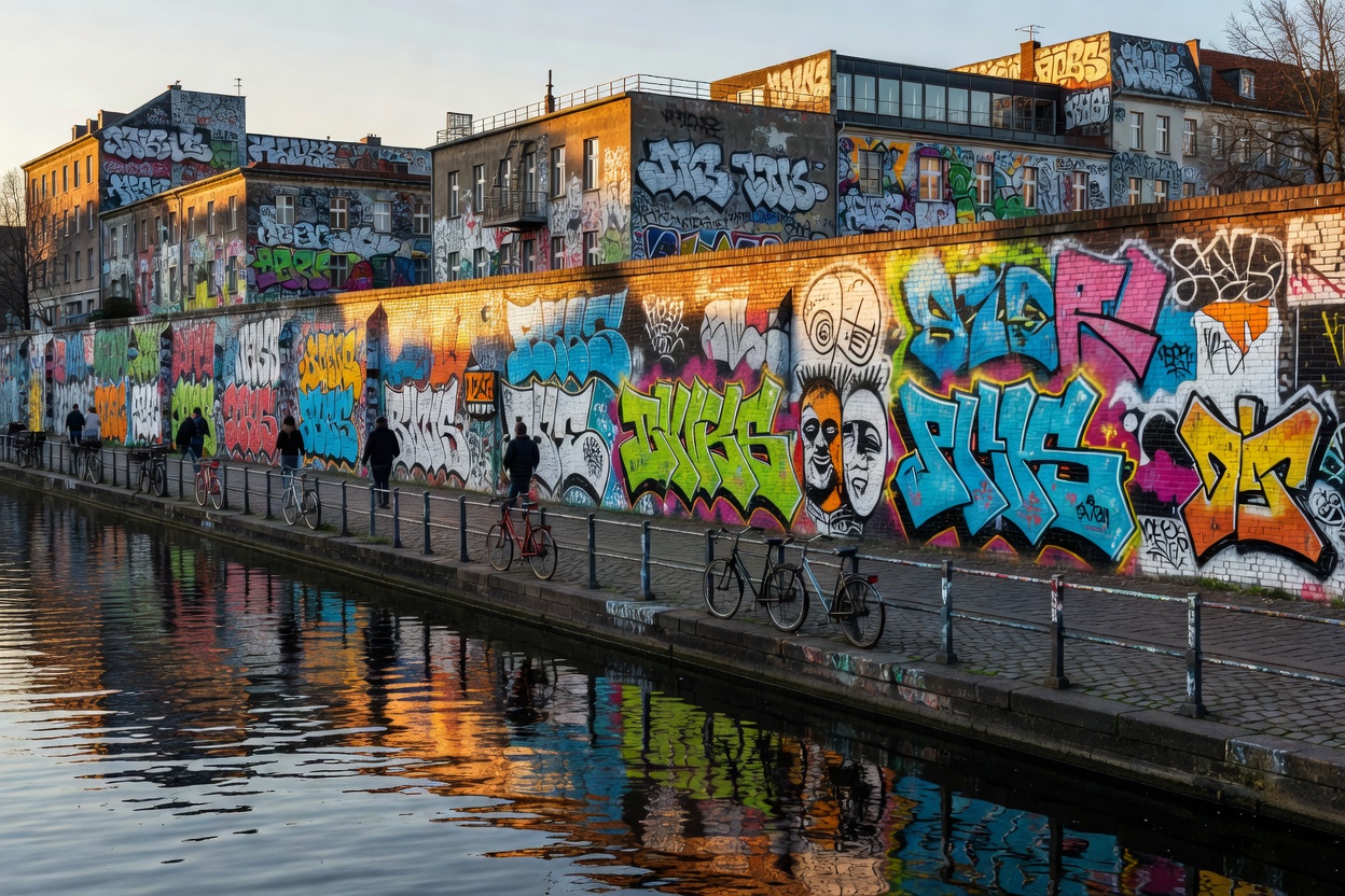 Berlin Kreuzberg Canal and Street Art Vibe