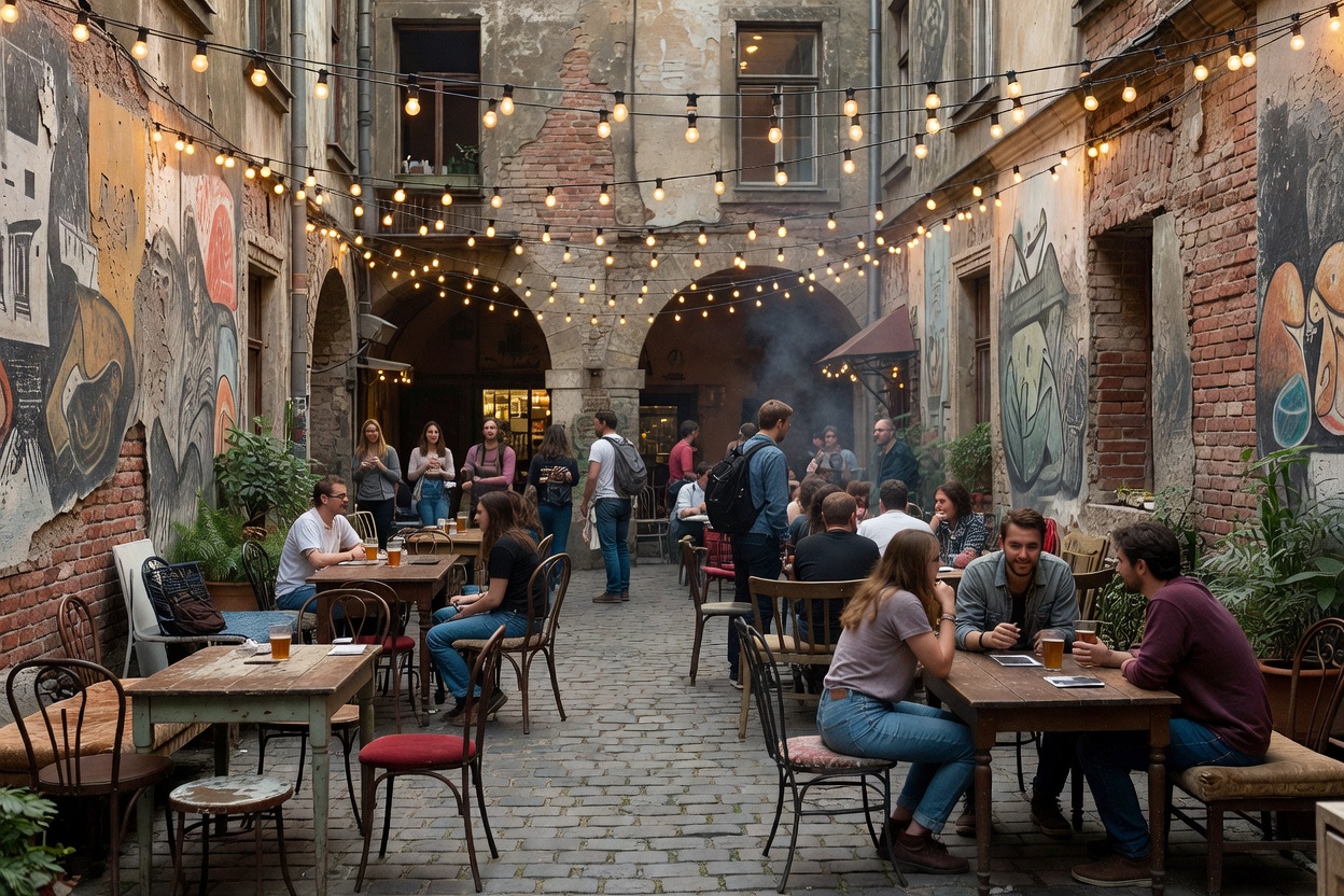 Grand Hostel Budapest Courtyard and Ruin Bar Vibe