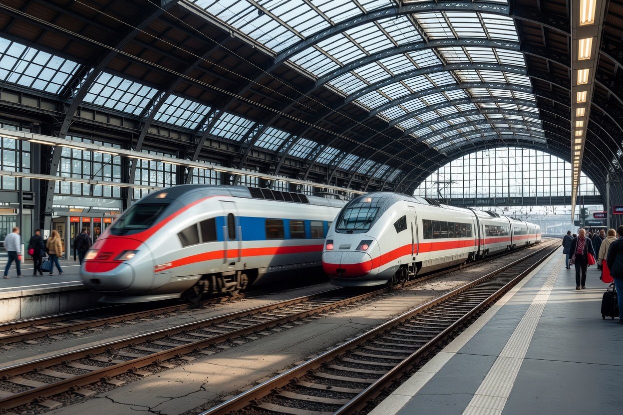 High Speed EuroCity and Railjet Trains at Central Station